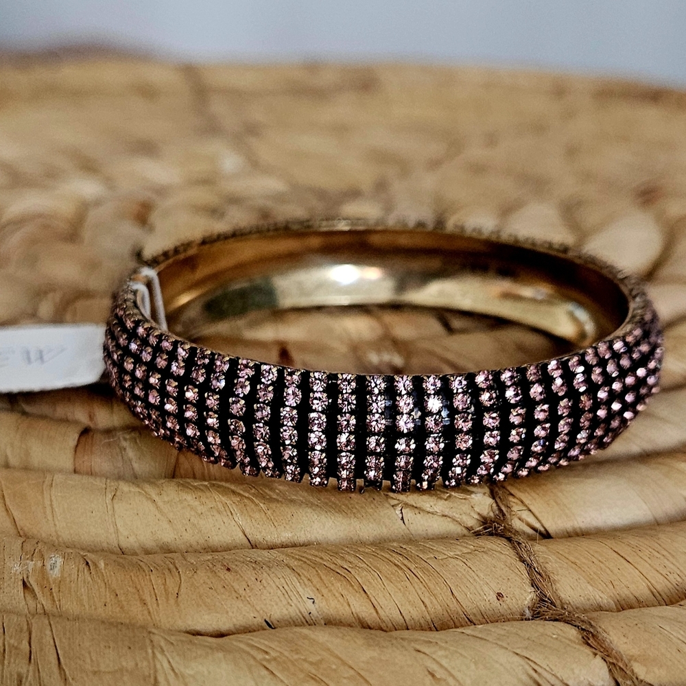 J Crew Pink Crystal Bangle Bracelet. New!